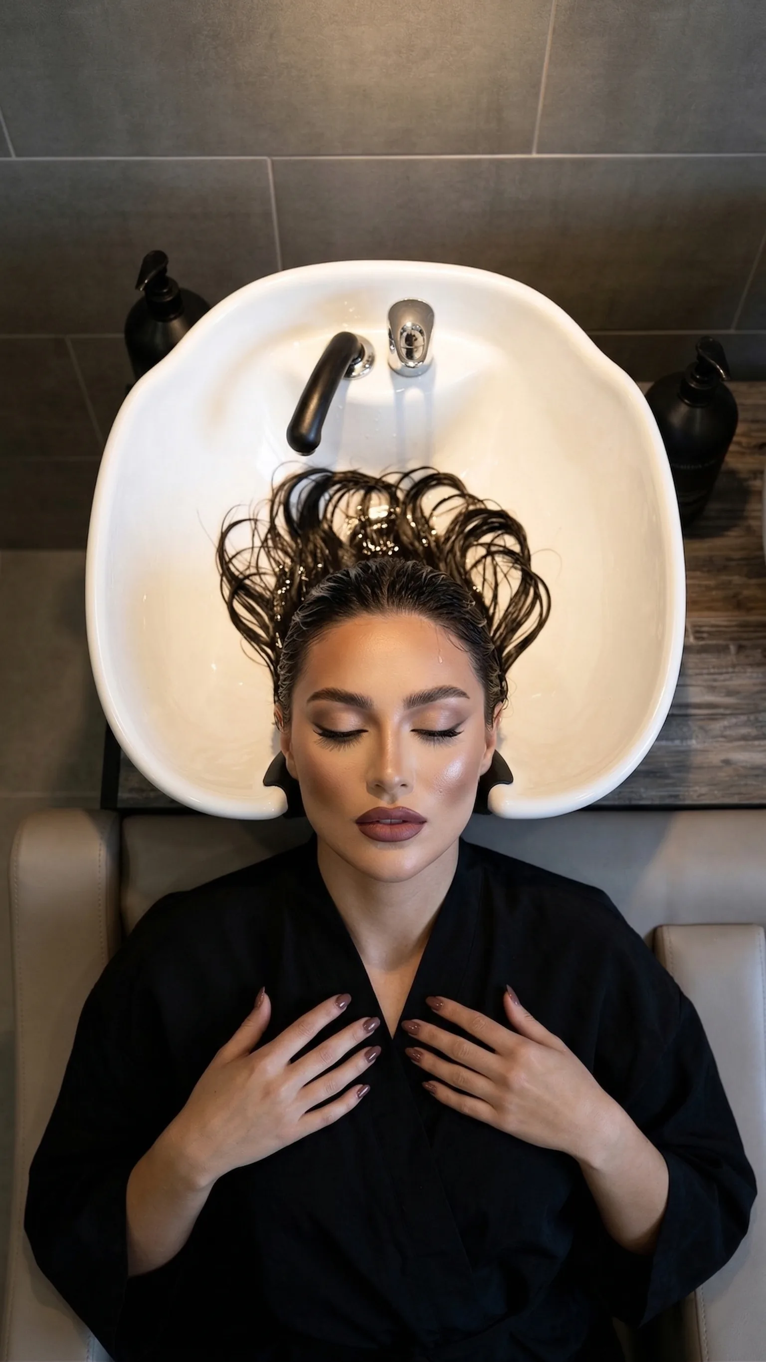 Beauty-Behandlung mit sichtbaren Augen und Brauen bei Liva